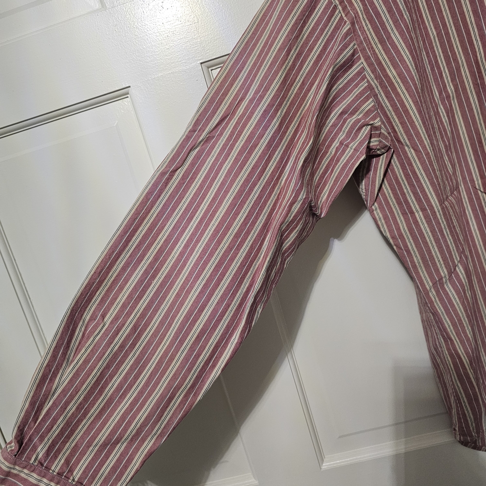 American Living Red and White Striped Casual Shirt - Picture 2 of 4